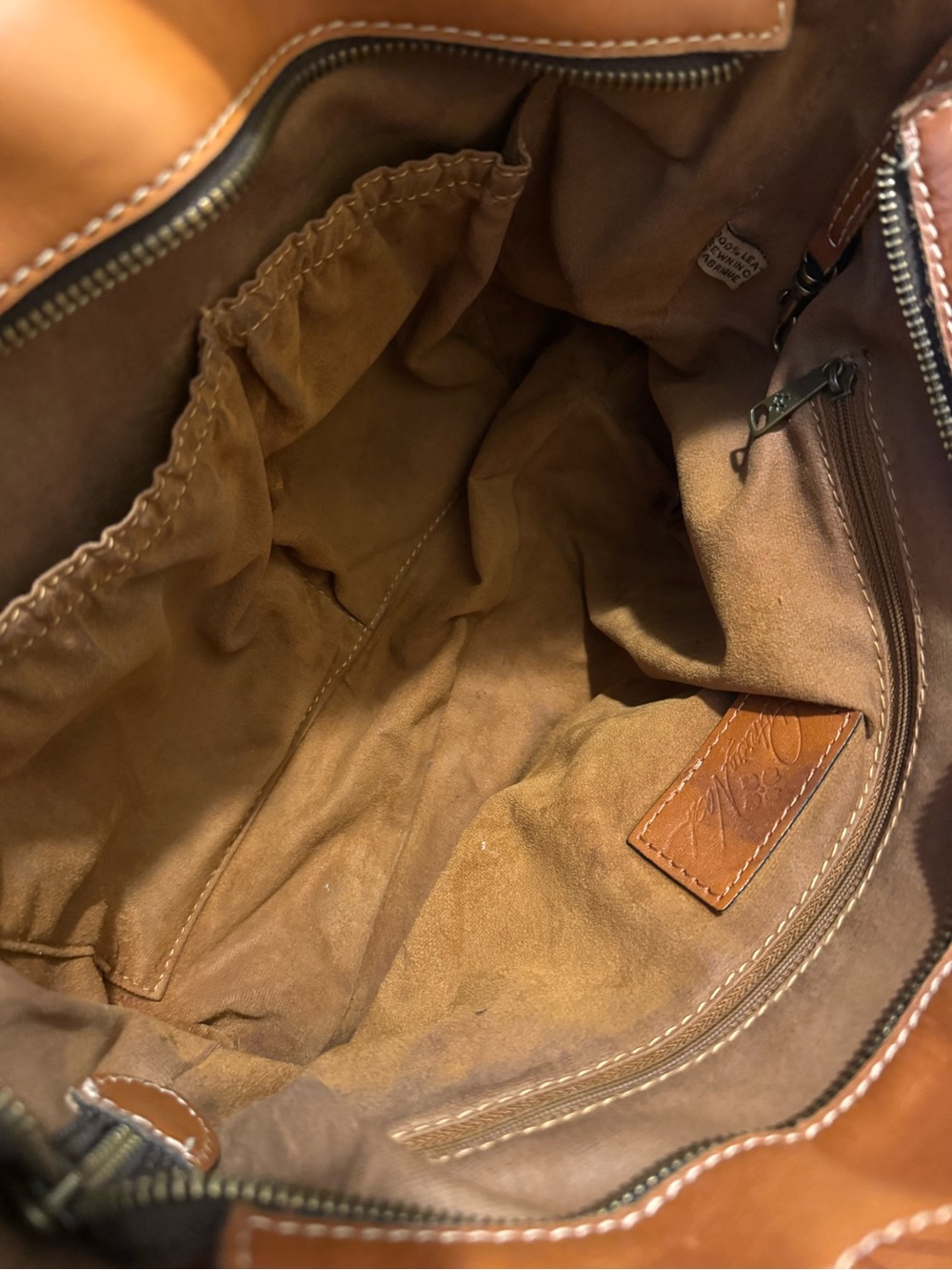 Patricia Nash Bolsena Tote Heritage Caramel Brown Leather Shoulder Bag Purse - Picture 10 of 15